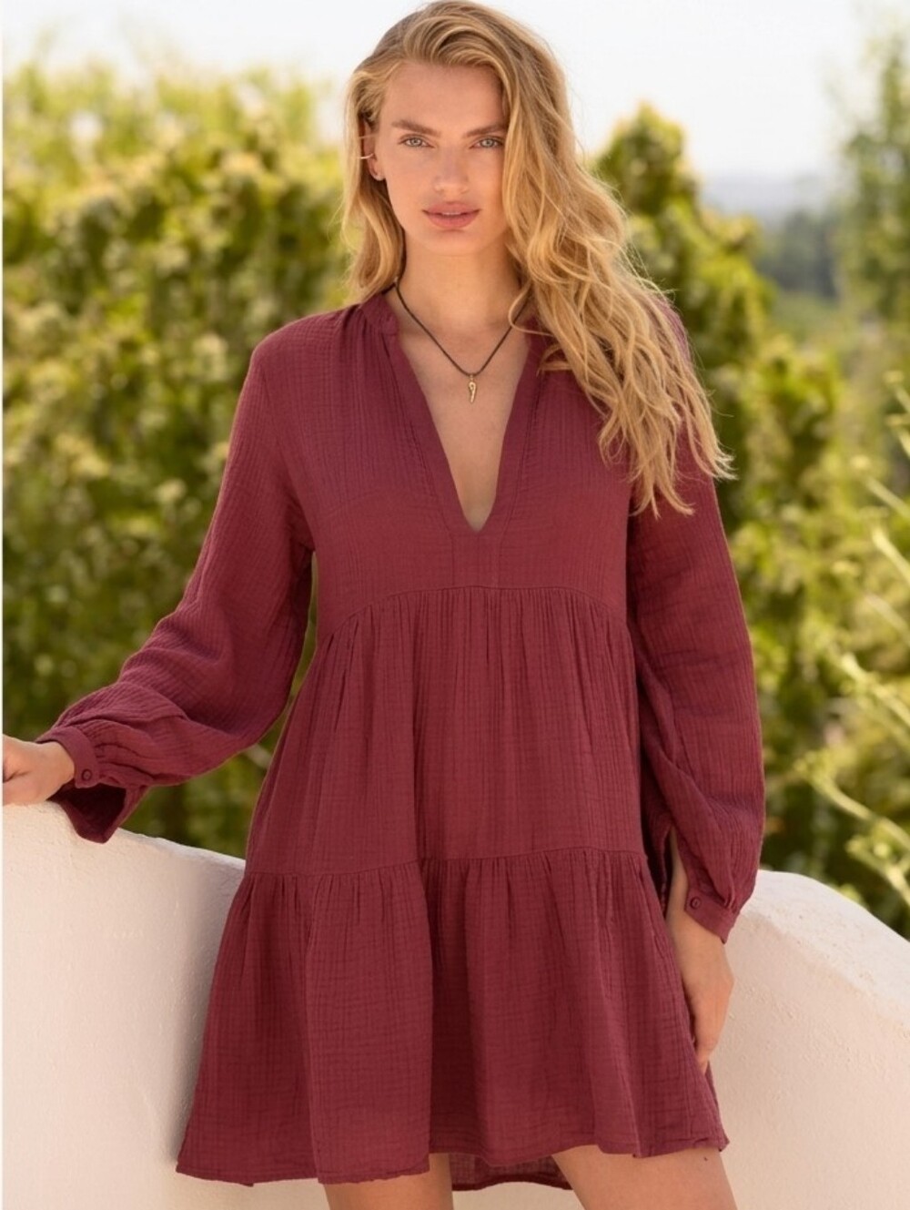 Anthropologie The Kallie Flowy Tunic Cotton Dress Size XS Cottagecore Boho
